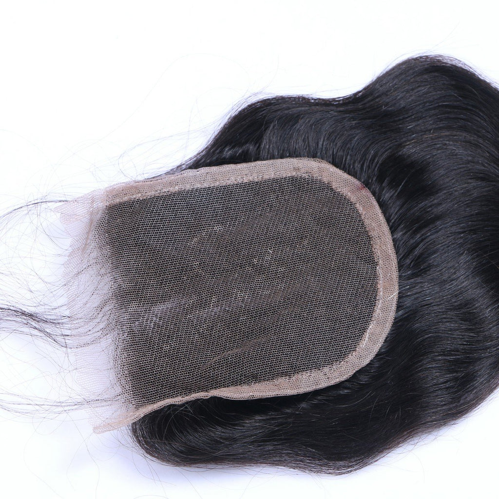 Body Wave Virgin Human Hair Natural Black Closure