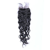 Natural Curly Virgin Human Hair Natural Black Closure