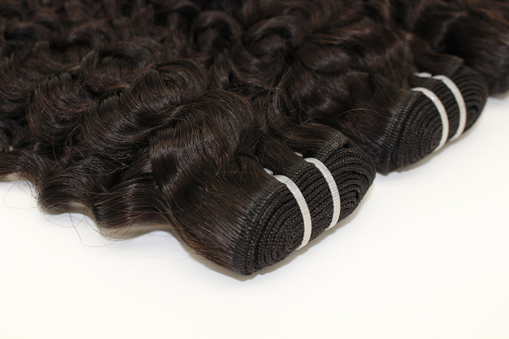 Italy Curly Virgin Human Hair Natural Black Bundles